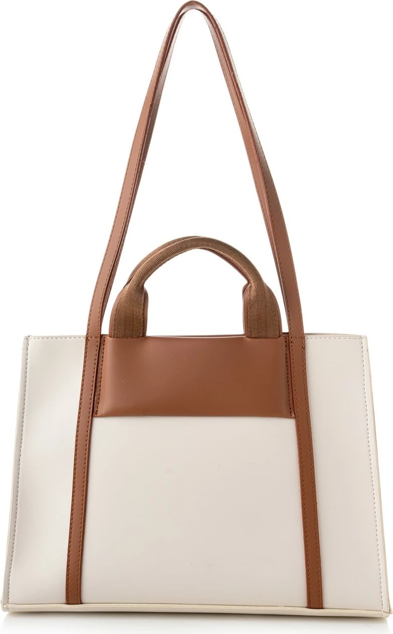 Tote bag Vince Camuto, Umbria, krem dhe kafe e hapur