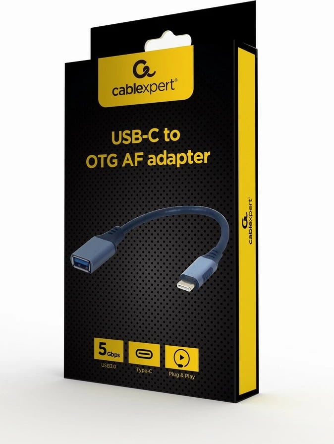 Adapter OTG USB‑C në USB‑A, Gembird A-USB3C-OTGAF-01, 15 cm, USB 3.0, e zezë