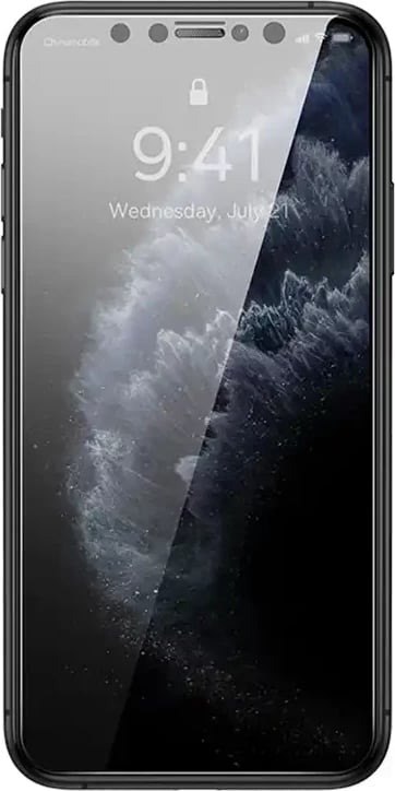 Xham i temperuar Baseus me filtër privatësie 0.3mm për iPhone XS Max/11 Pro Max