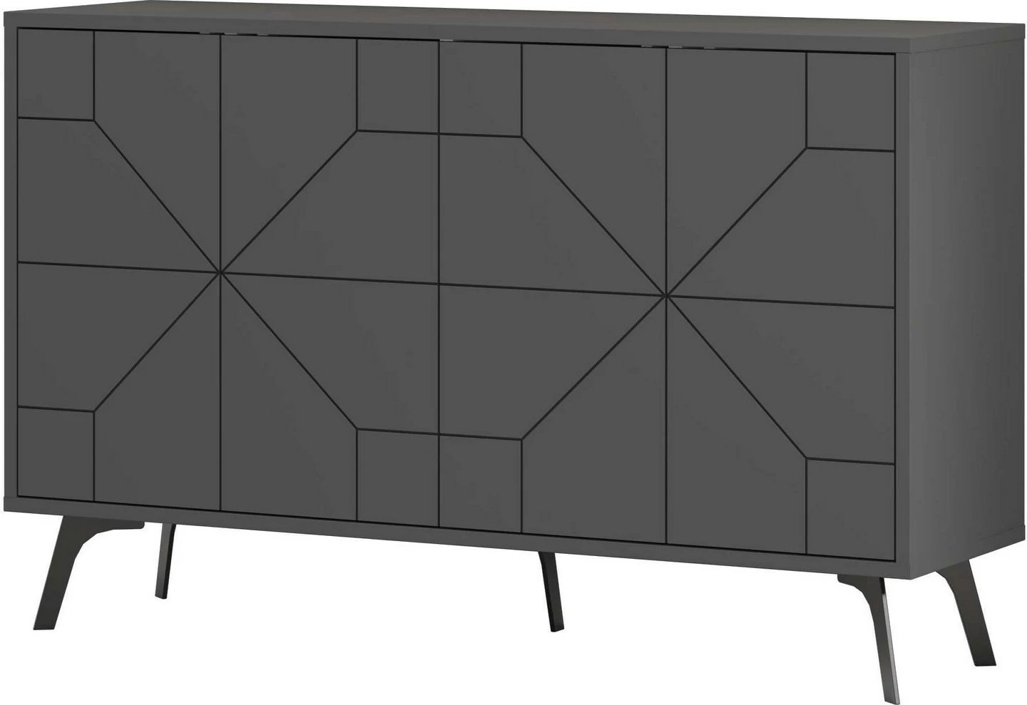 Konsol Skye Decor, ngjyrë antracit, 123x62.4x35cm