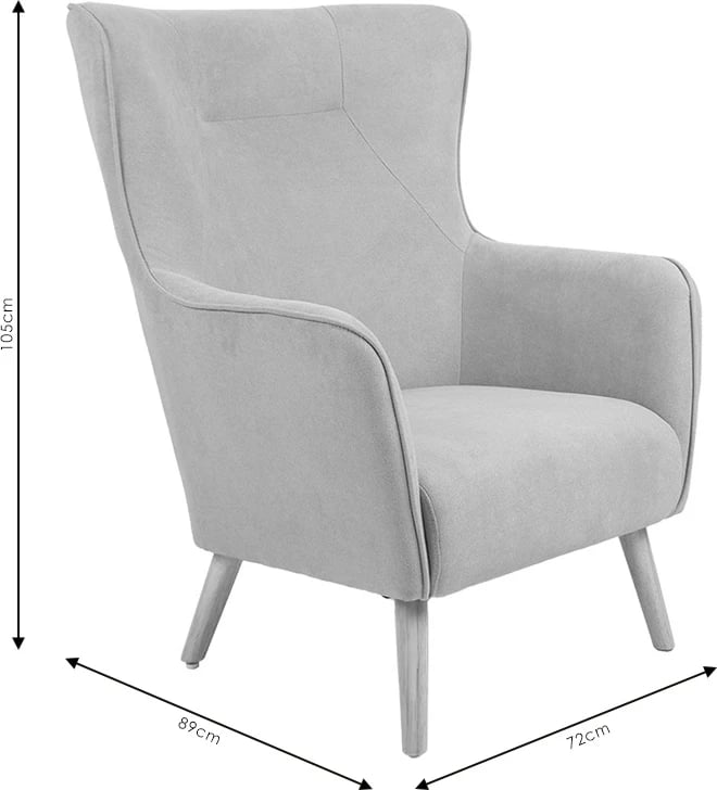 Karrige Fluffy, material stof, ngjyrë gri-dru natyral, 75x69x96cm