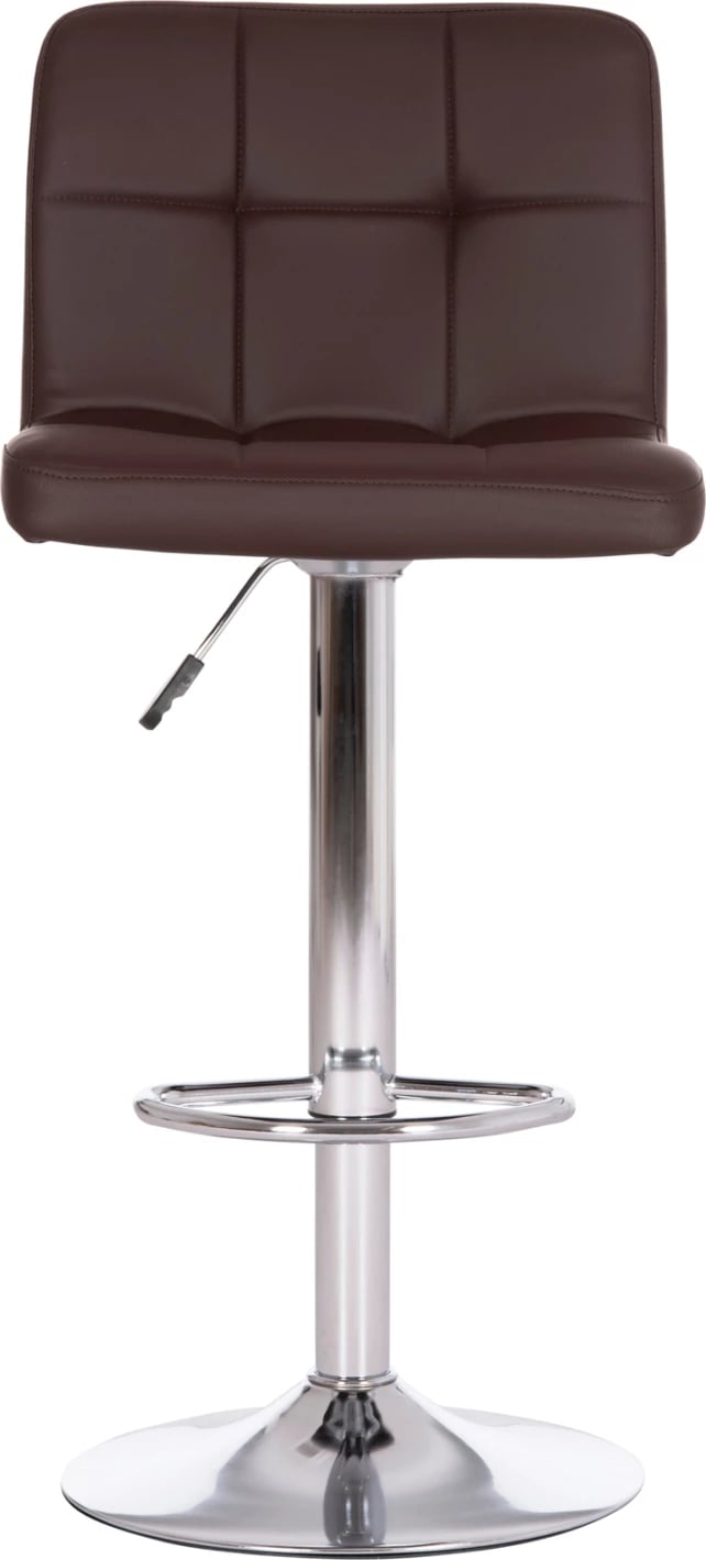 Karrige për bar rrotulluese DIANA, lëkurë PU kafe, metal krom, 44x52x109cm, set prej 2 copash