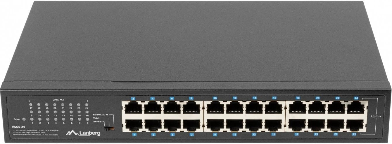 Switch Lanberg RSGE-24, 24 porta Gigabit Ethernet, rack, i zi