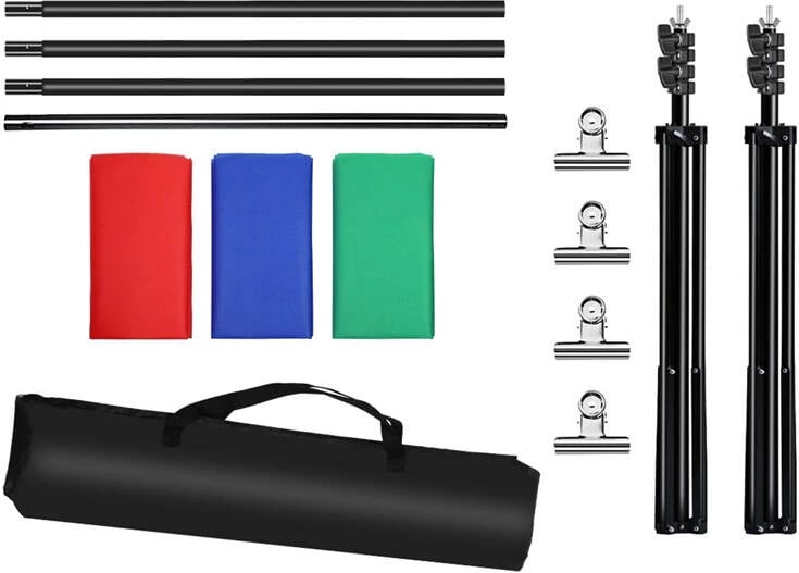 Set sfond fotografik Puluz PKT5205, 3x2.9m, 3 ngjyra, stativ metalik, me çantë