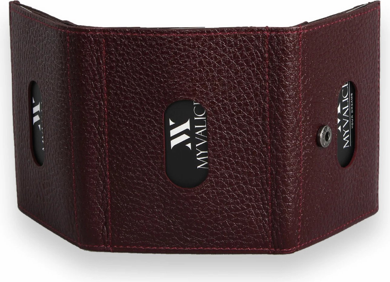 Portofol lëkure ngjyrë e kuqe e errët, Zoozie Bags, 4502