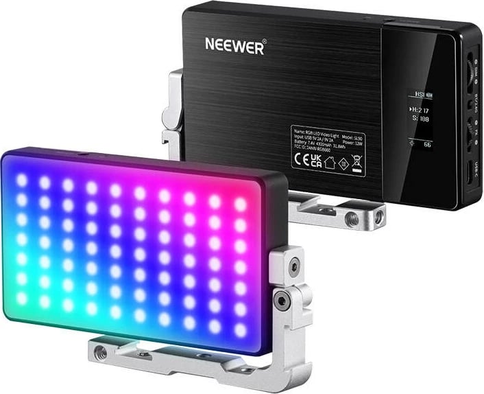 Panel ndriçimi LED Neewer SL90 Pro, 12W, RGB, 2500-10000K, i zi