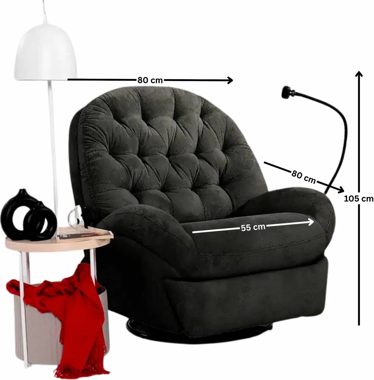 Karrige relaksuese elektrike Dream, ngjyrë e zezë, Atelier del Sofa