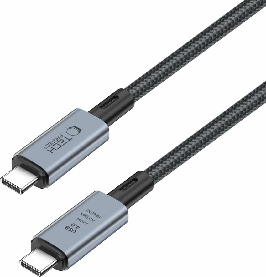 Kabllo USB-C 4.0 Tech-Protect UltraBoost Max, 1m, 240W, 40Gbps, Gri