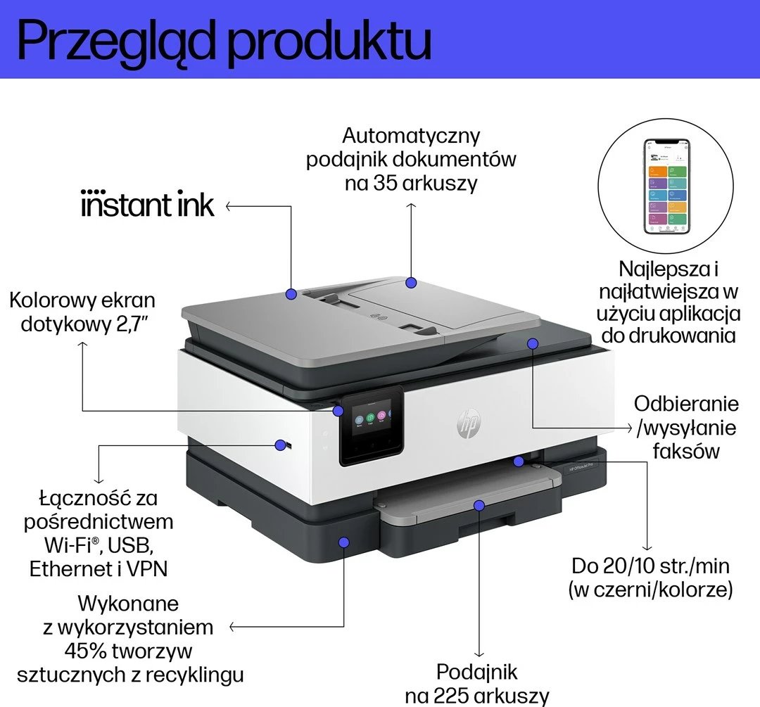 Printer HP OfficeJet Pro, Gri Printer HP OfficeJet Pro, Gri