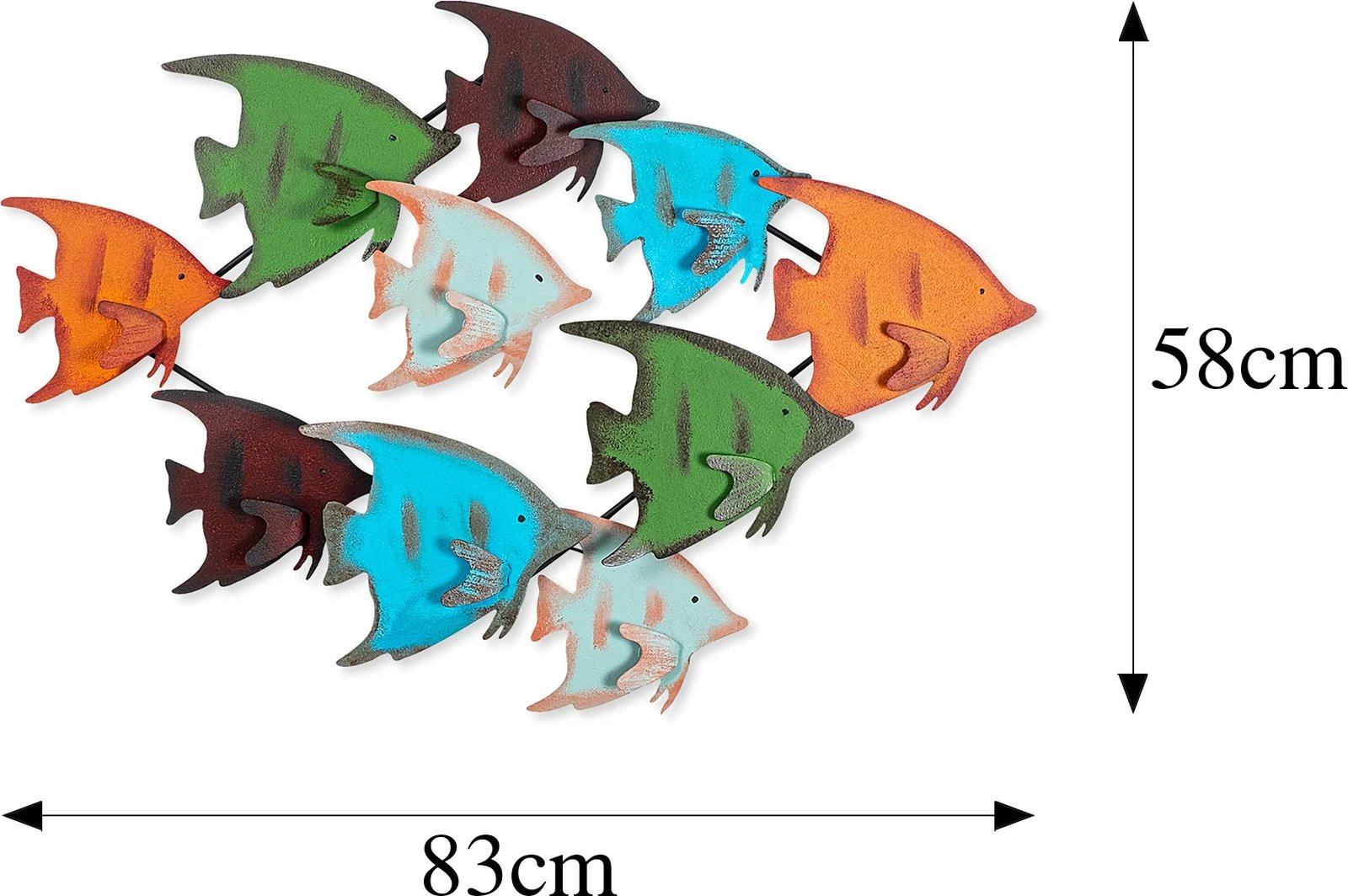 Aksesor dekorativ metalik për mur, Wallity, Melek, shumëngjyrësh