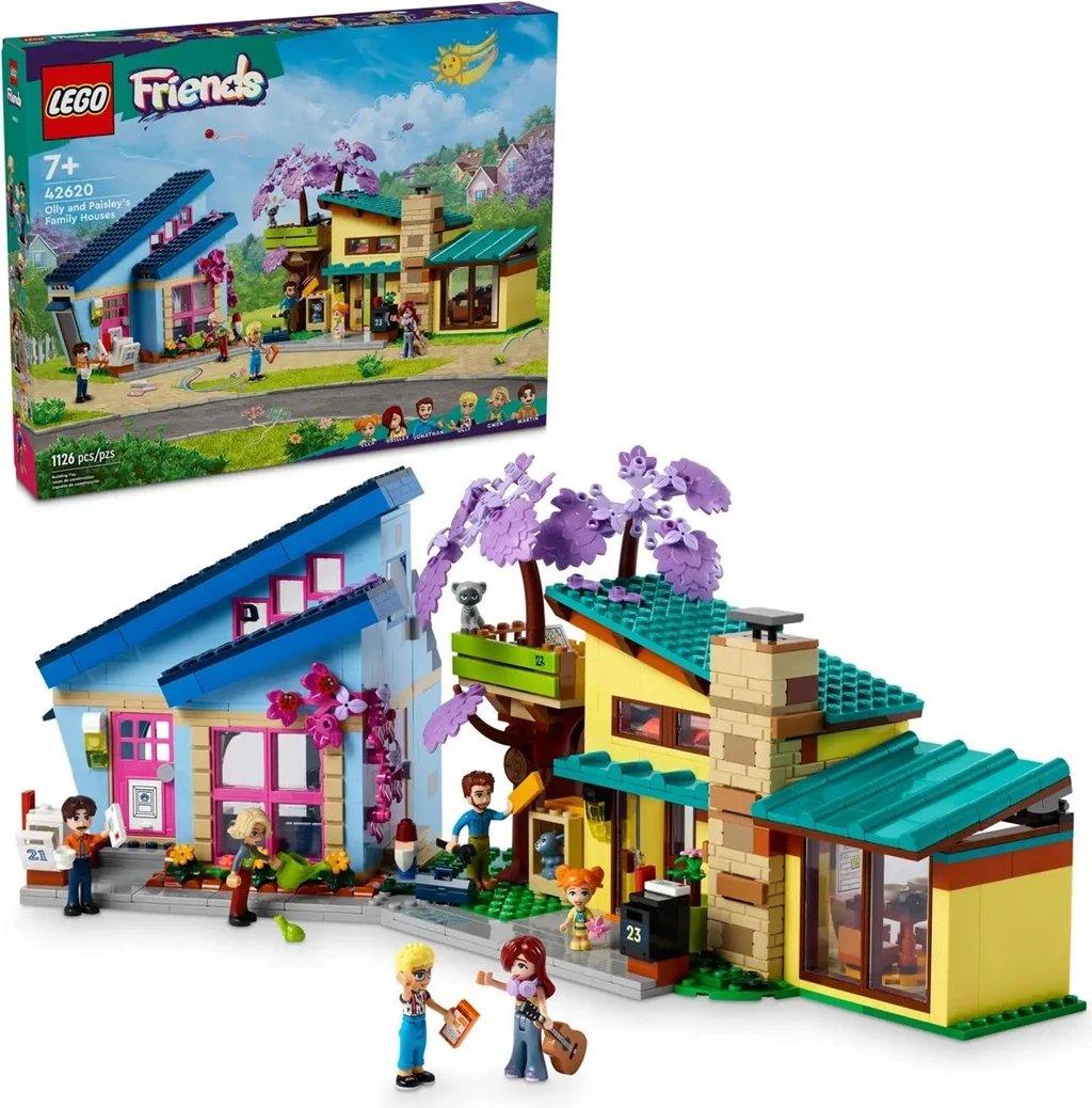 Set LEGO Friends Olly and Paisley's Family Houses 42620, 6 minifigura