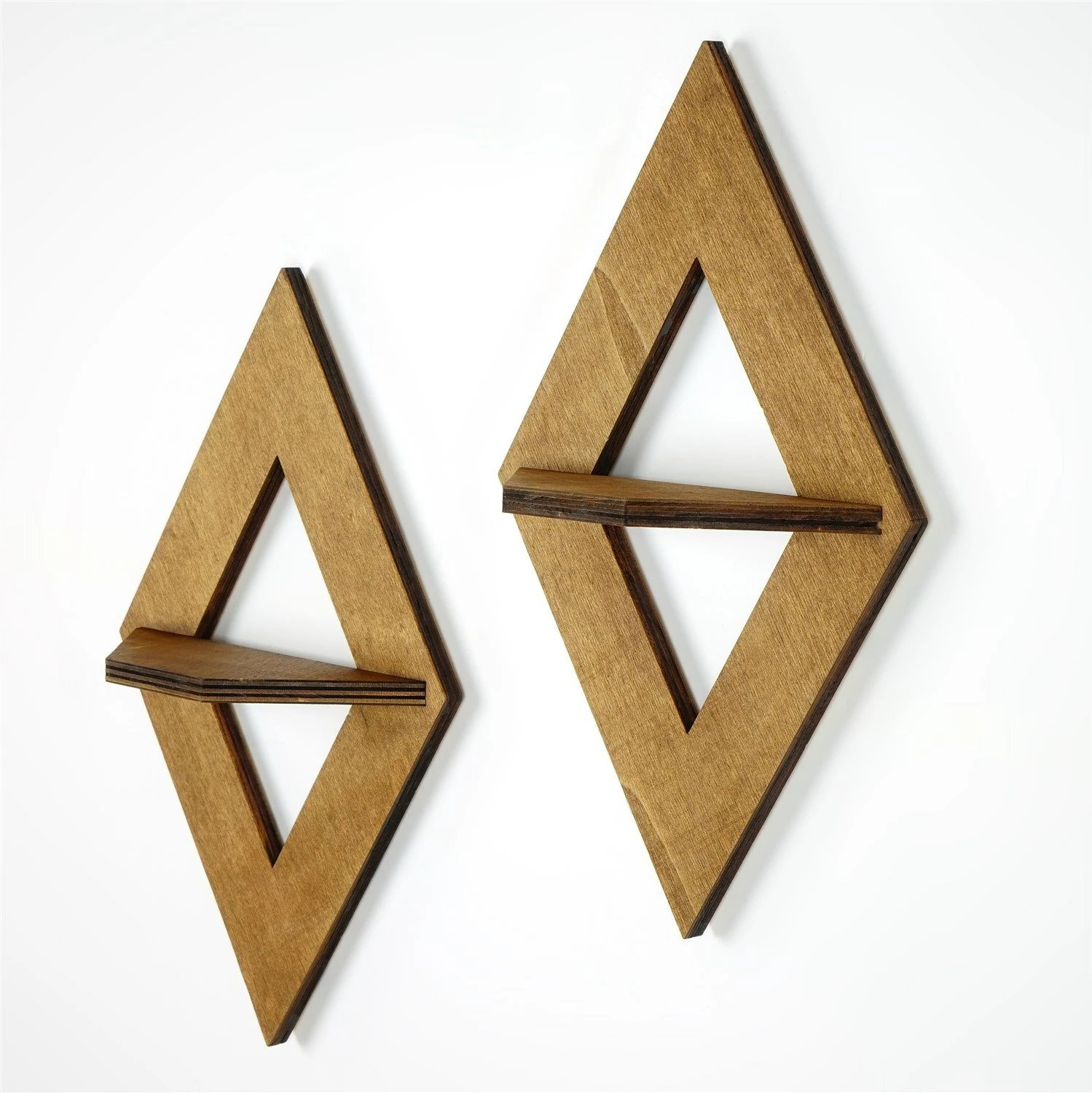 Raf muri Skye Decor, komplet 2 copë, ngjyrë arrë, Raf260