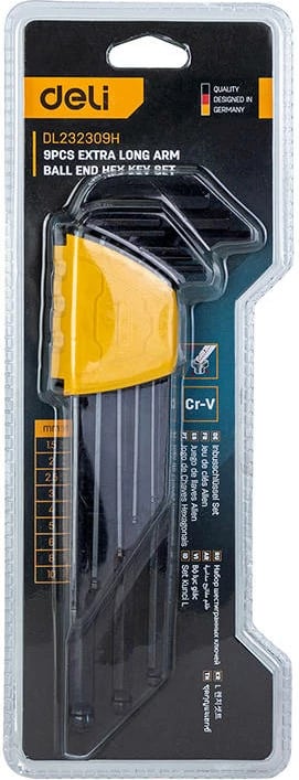 Set çelësa imbus Deli Tools EDL232309H, 9 copë, 1.5-10mm, zi