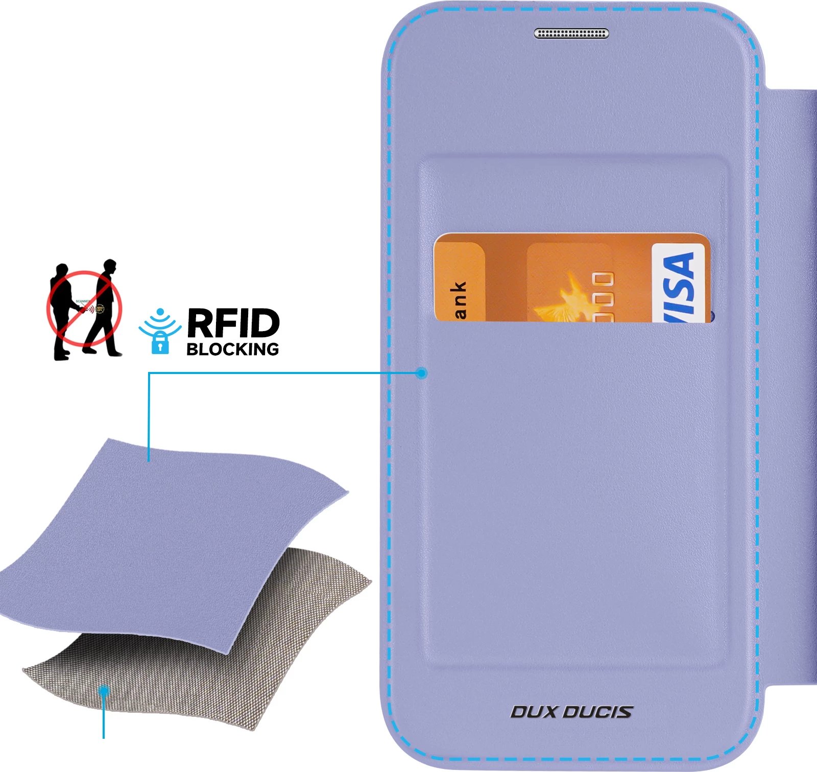 Mbështjellës Dux Ducis Skin X Pro për iPhone 15 Pro Max, me MagSafe, me kapak, Vjollcë