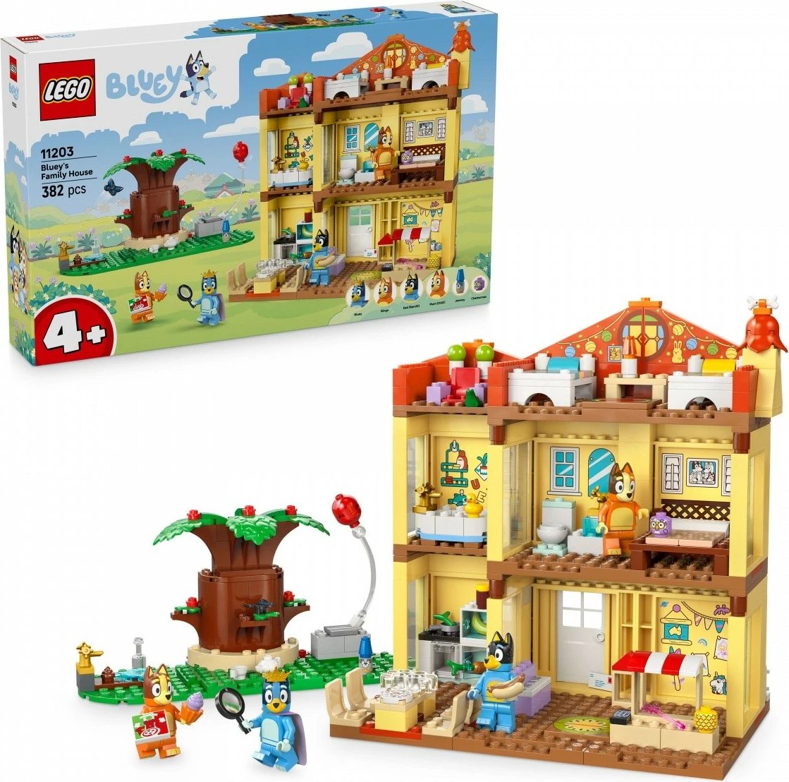 Set LEGO Bluey Blue Family House 11203, 382 pjesë, plastikë, për fëmijë, shumëngjyrësh