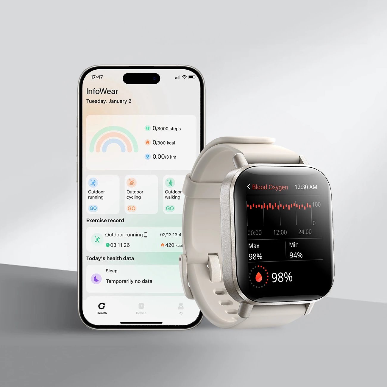 Smartwatch Joyroom Fit-Life JR-FT3S, 1.96", Bluetooth, 340 mAh, Titanium