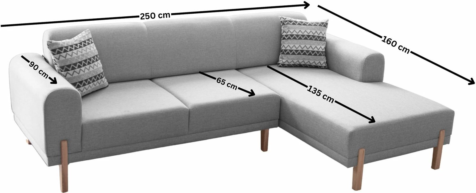 Kënd-sofë krevati, ngjyrë gri, Atelier del Sofa, Relax Djathtas