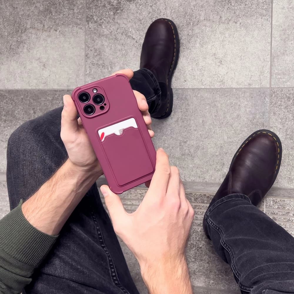 Mbështjellës Hurtel Card Armor për Xiaomi Redmi Note 10/10S, xhep kartelash, silikon, portokalli