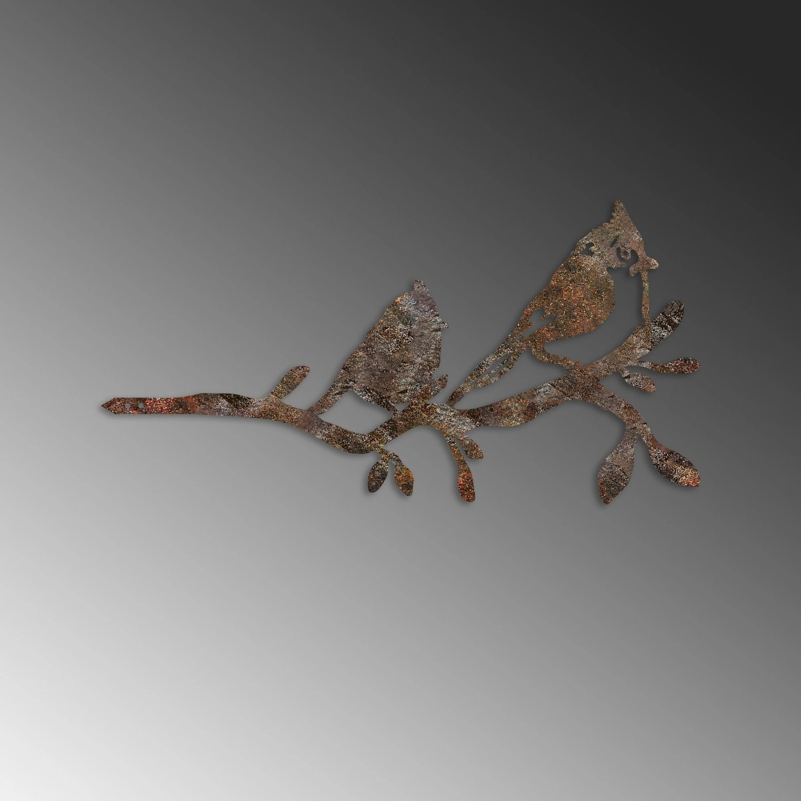 Dekor për kopsht, zogj në degë, ngjyrë kafe, Aberto Design, 45x23cm