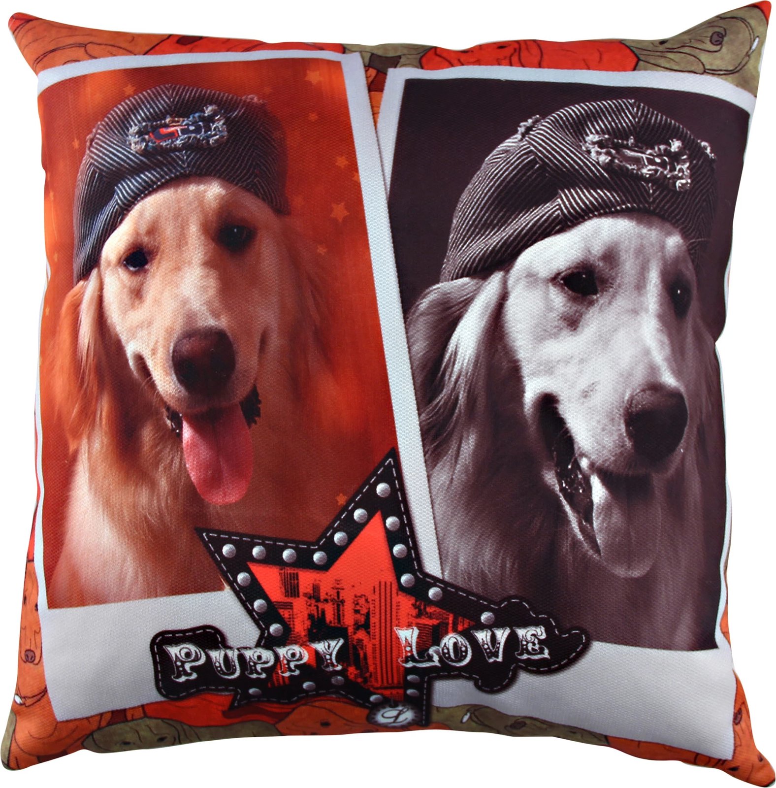 Jastëk dekorativ, shumëngjyrësh, Puppy Love, Evila Originals, 43x43cm