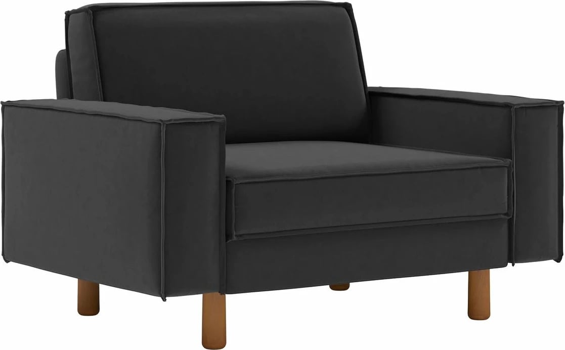 Karrige e madhe një vend, Atelier del Sofa, Sparrow Loveseat, ngjyrë gri e natës, këmbë dru arre