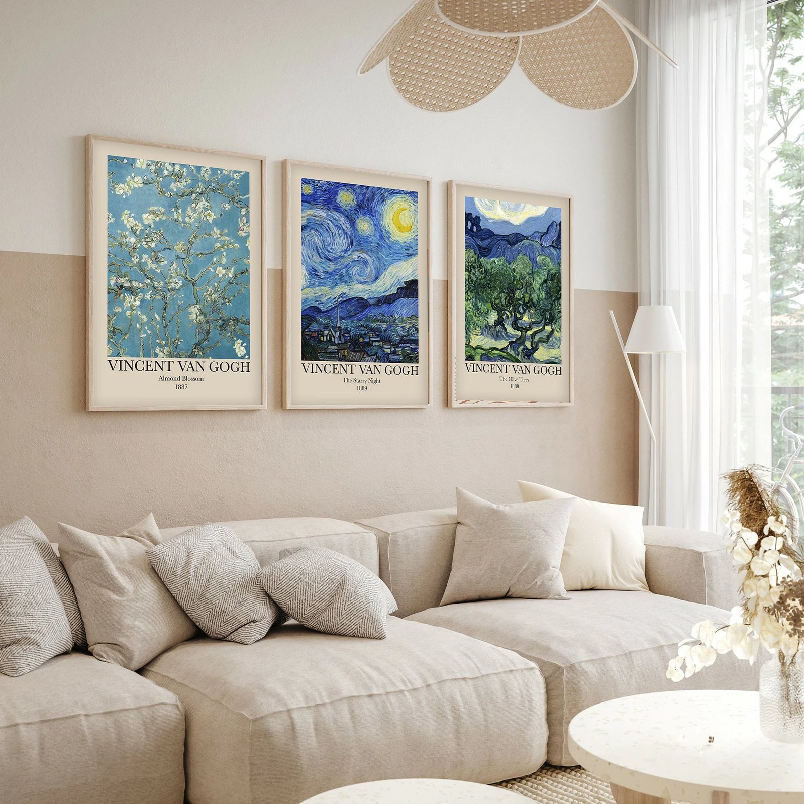 Pikturë dekorative me kornizë, set prej 3 copash, MDF, Wallity, Huhu269, 20x30cm