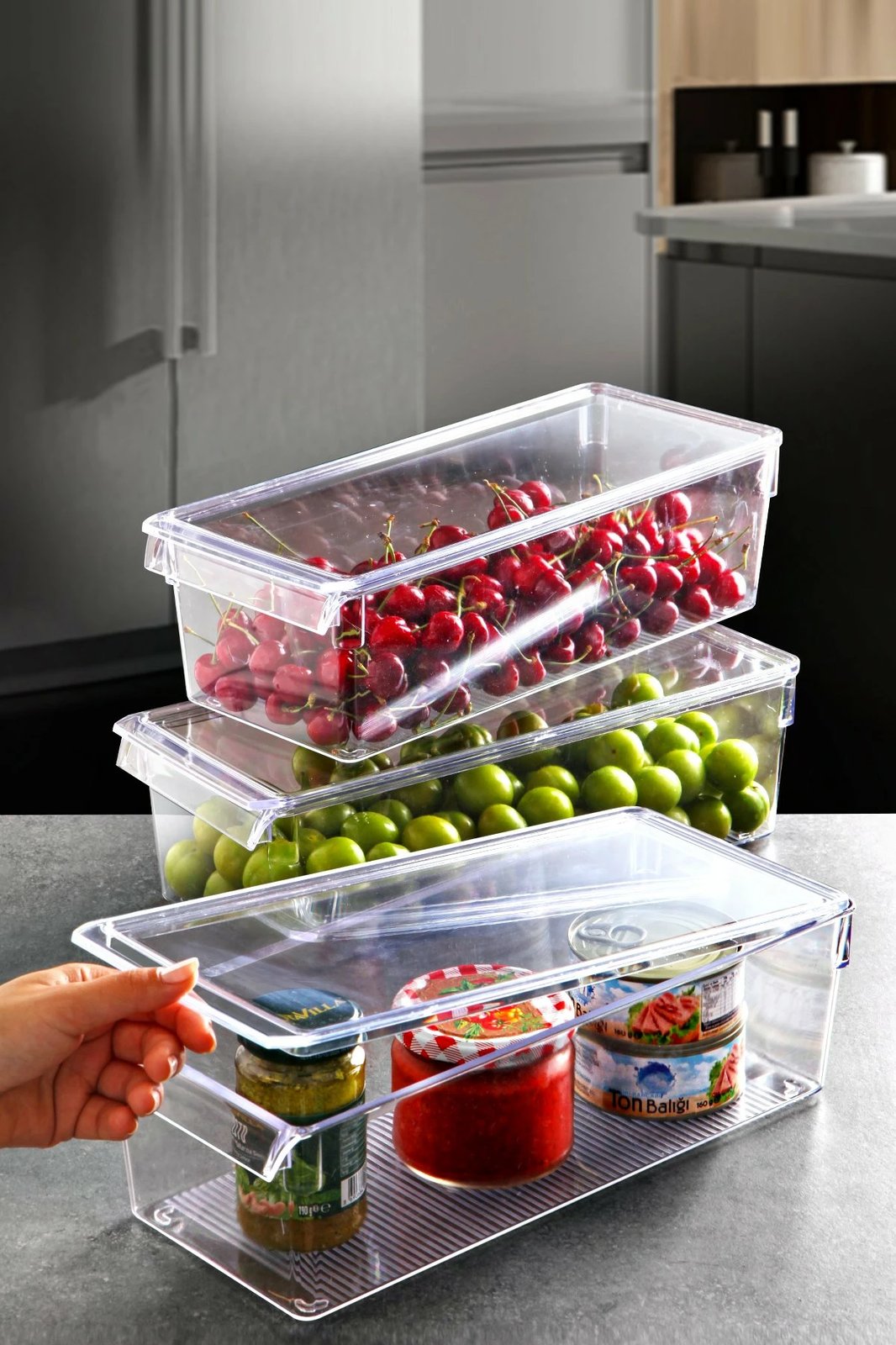 Set organizues për frigorifer, 3 copë, Hermia, CLRKPKMD-3