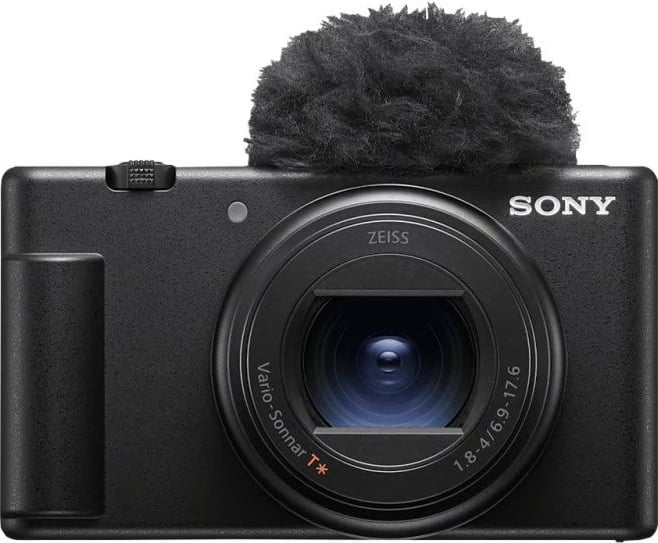 Kamerë kompakte vlog, Sony ZV-1 II (ZV1M2BDI.EU), sensor 1", lente 18-50mm F1.8-4, video 4K, mikrofon 3-kapsulash, e zezë
