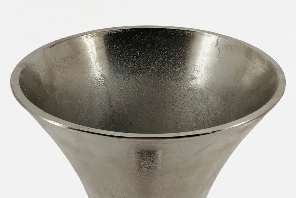 Vazo Luxor, alumin, ngjyrë argjendi-nikel, 23x23x50cm