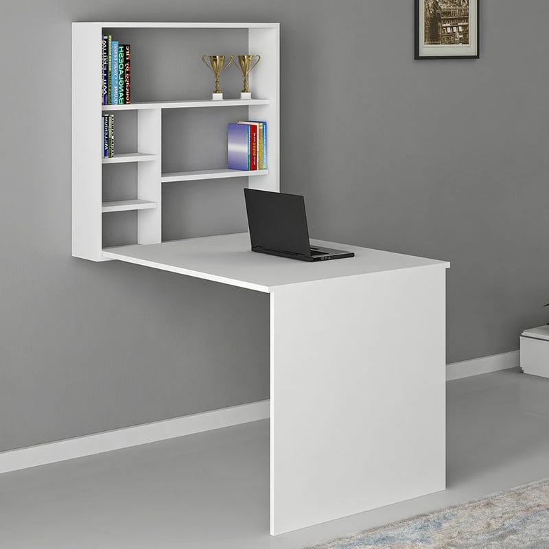 Tavolinë pune e palosshme për mur Ravin e bardhë 63x90x154cm