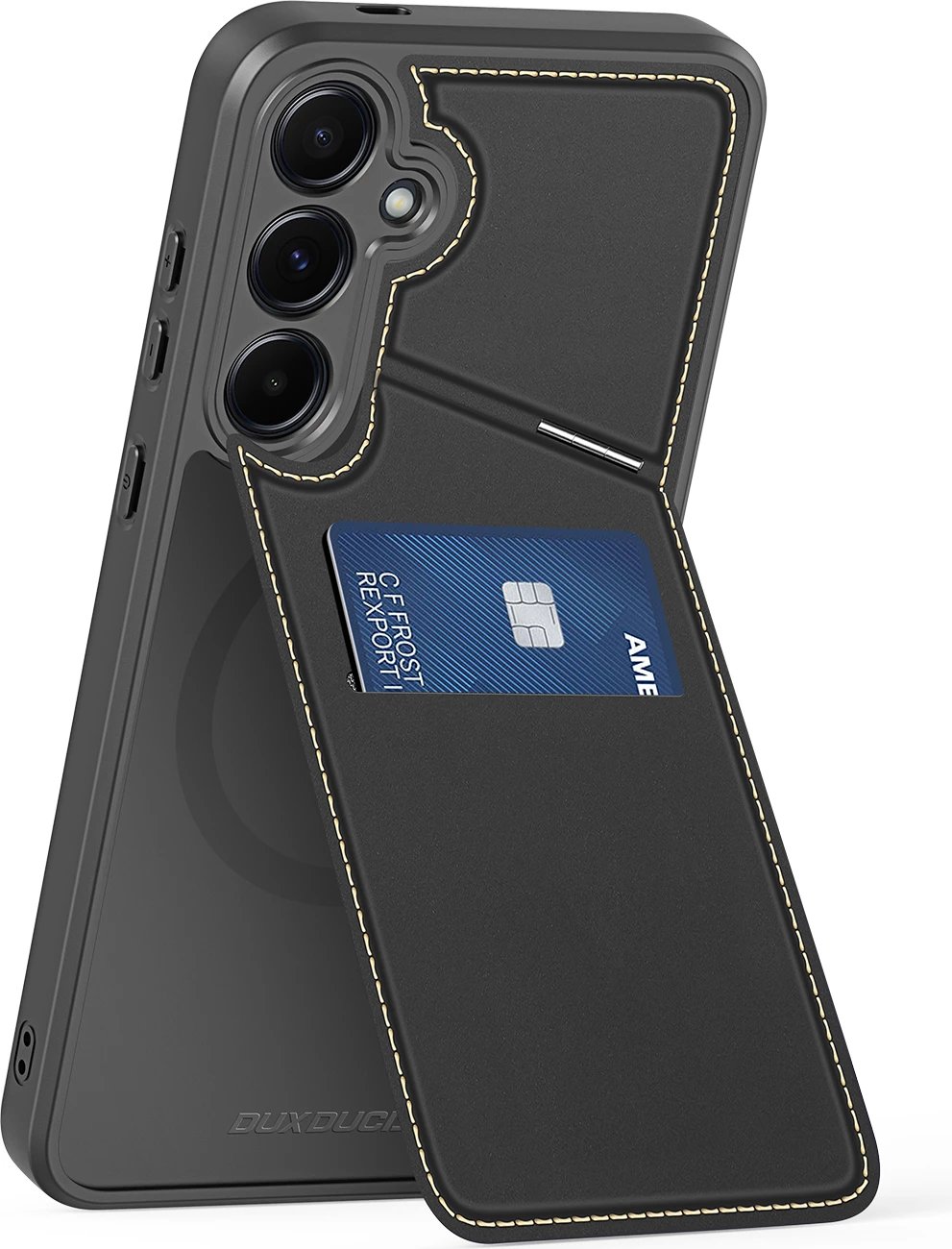 Mbështjellës Dux Ducis Rafi II për Samsung Galaxy S25+, me stand dhe portofol, i zi