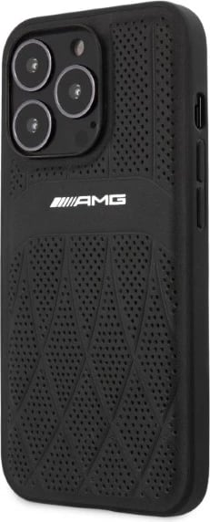 Mbështjellës Mercedes AMG AMHCP13LOSDBK për iPhone 13 Pro/13 6.1", lëkurë, zi
