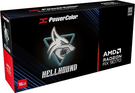 Kartelë grafike PowerColor Hellhound Radeon RX 9070, 16 GB, GDDR6, PCI Express x16 5.0, e zezë