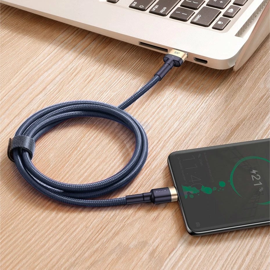 Kabllo Baseus Cafule CATKLF-PG1, USB-A në USB-C, 1m, 40W, Gri-e zezë