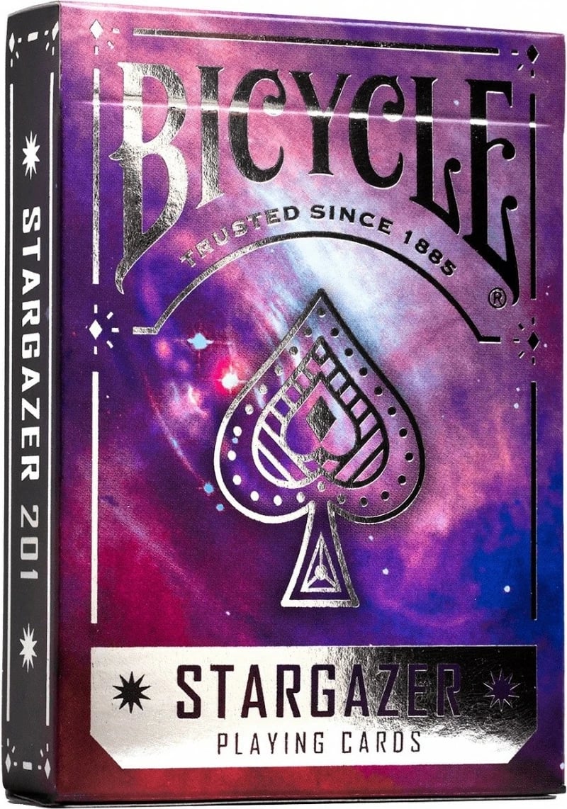 Karta loje Bicycle Stargazer 201, 54 copë, vjollcë/kuqe