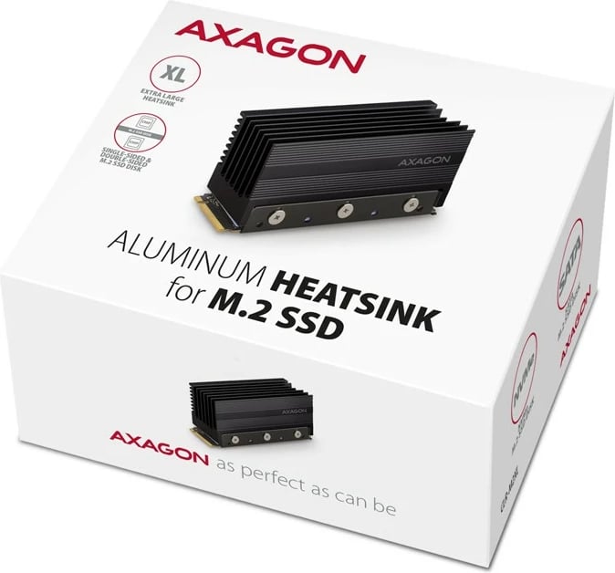 Ftohës pasiv për SSD M.2 AXAGON CLR-M2XL, trup alumini, 22x80mm, i zi