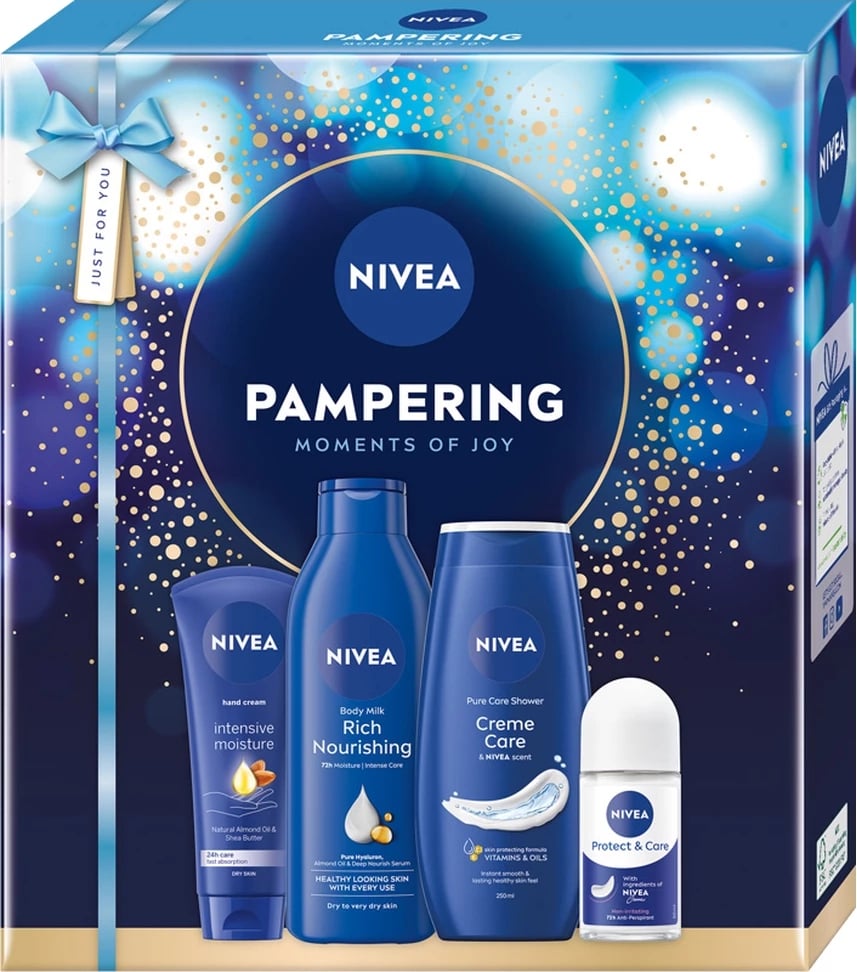 Set për kujdes trupi Nivea Pampering care set për femra, 4 copë