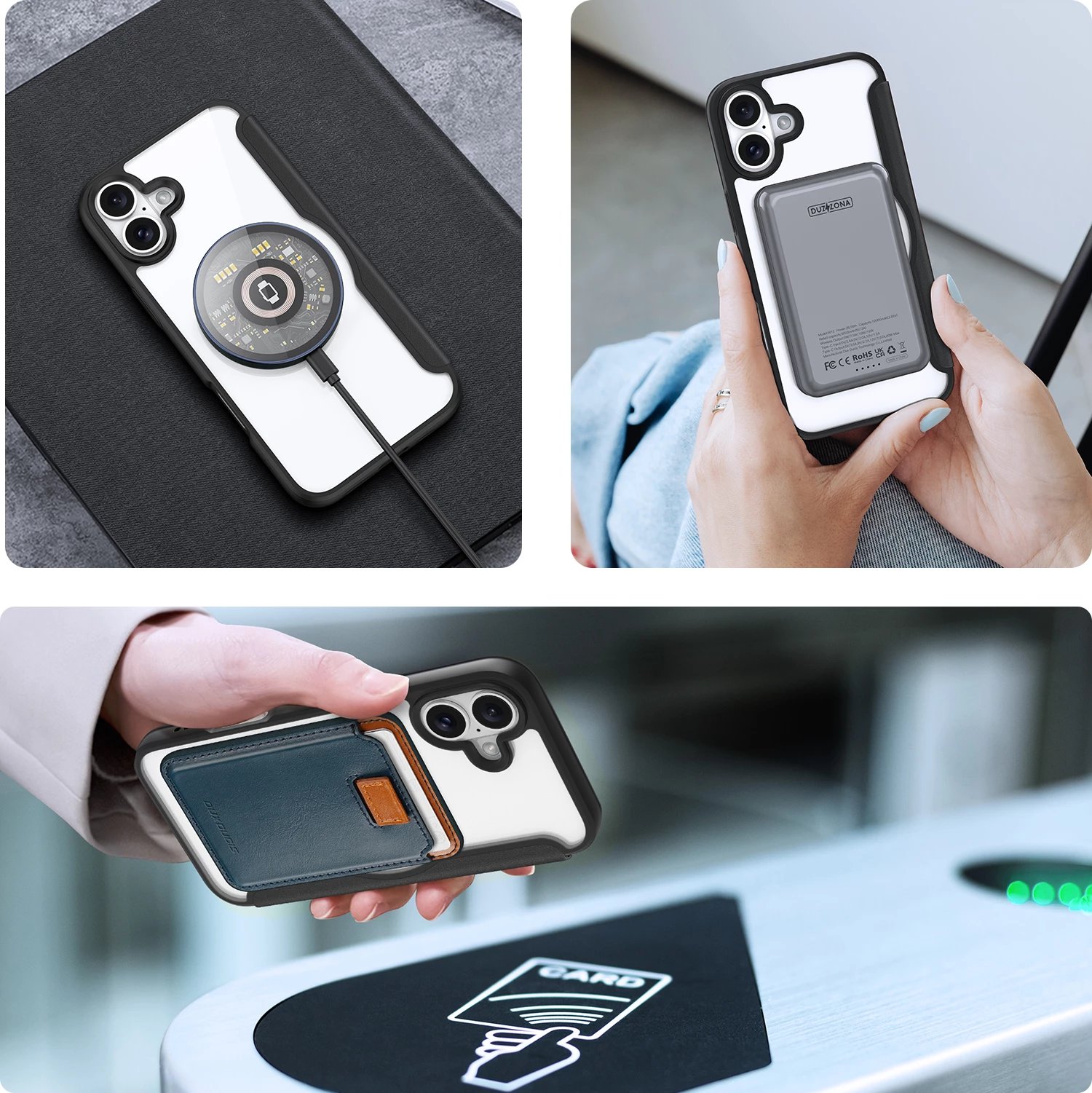 Mbështjellës Dux Ducis Skin X Pro për iPhone 16, me MagSafe, me kapak, i zi