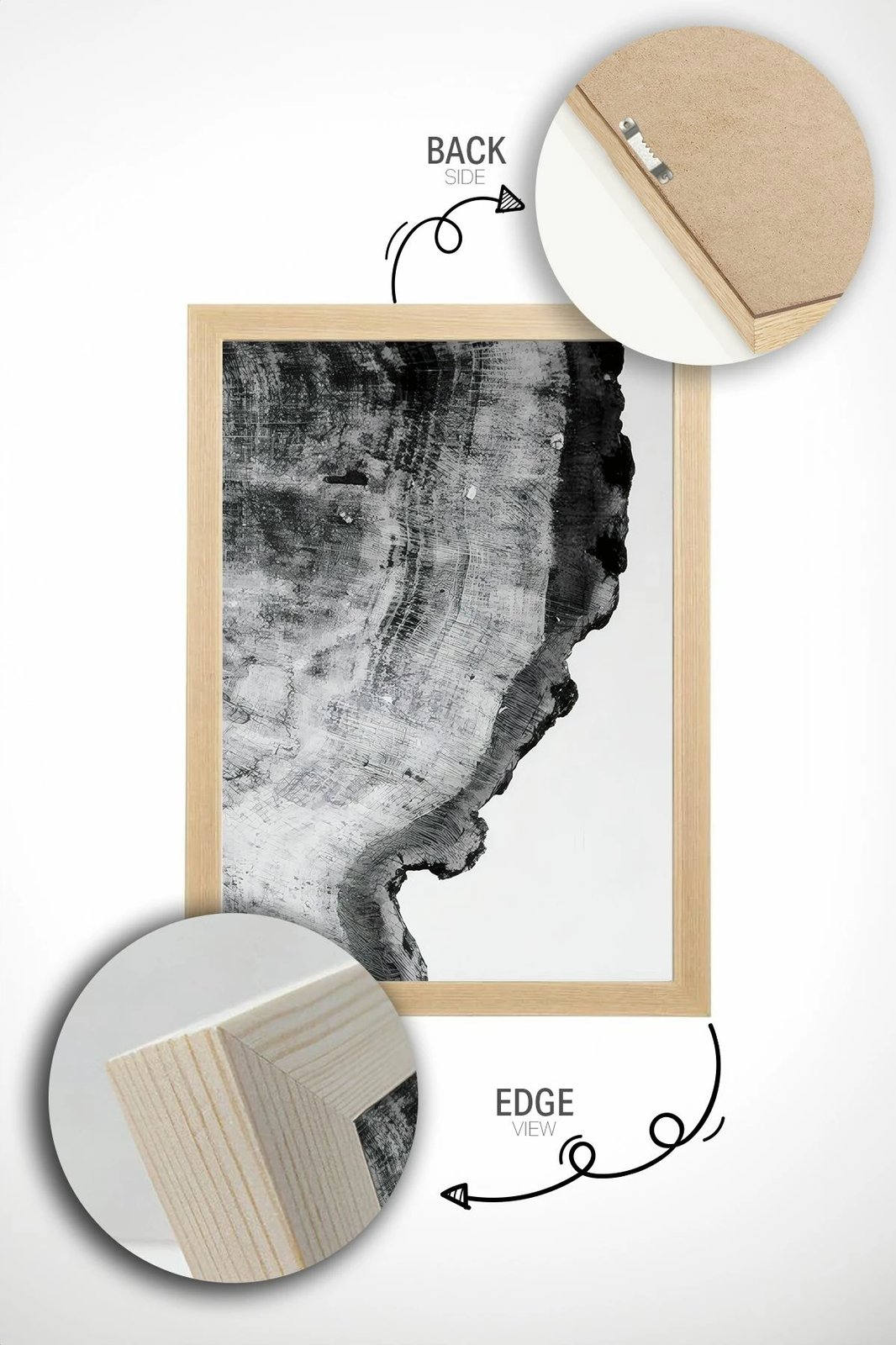 Pikturë dekorative me kornizë (2 copë), Wallity, Ersy2Lımodel13-Ahsap