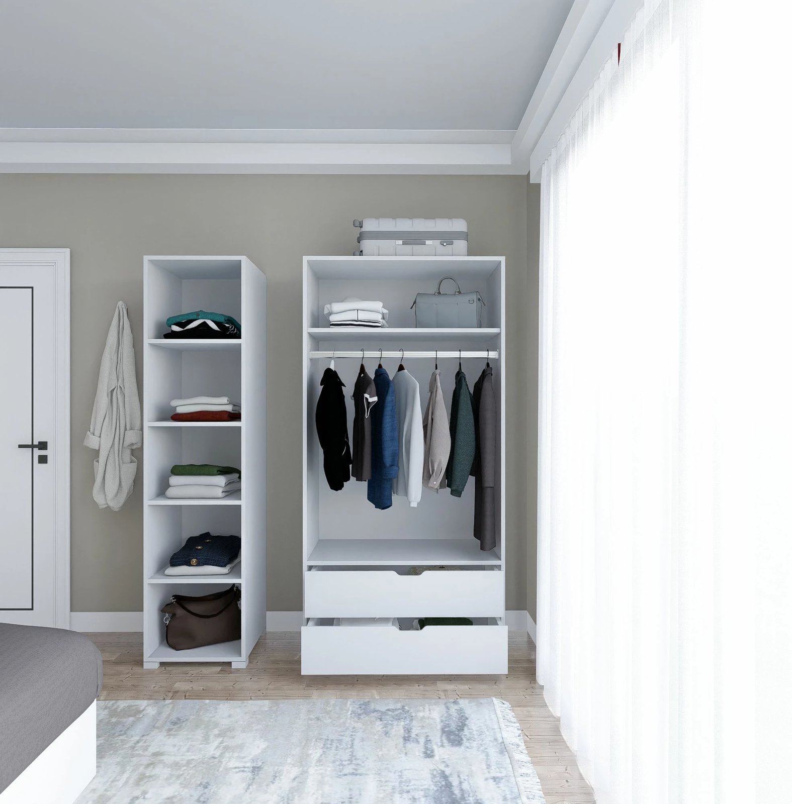 Dollap Skye Decor, i bardhë, Duru 1600-020