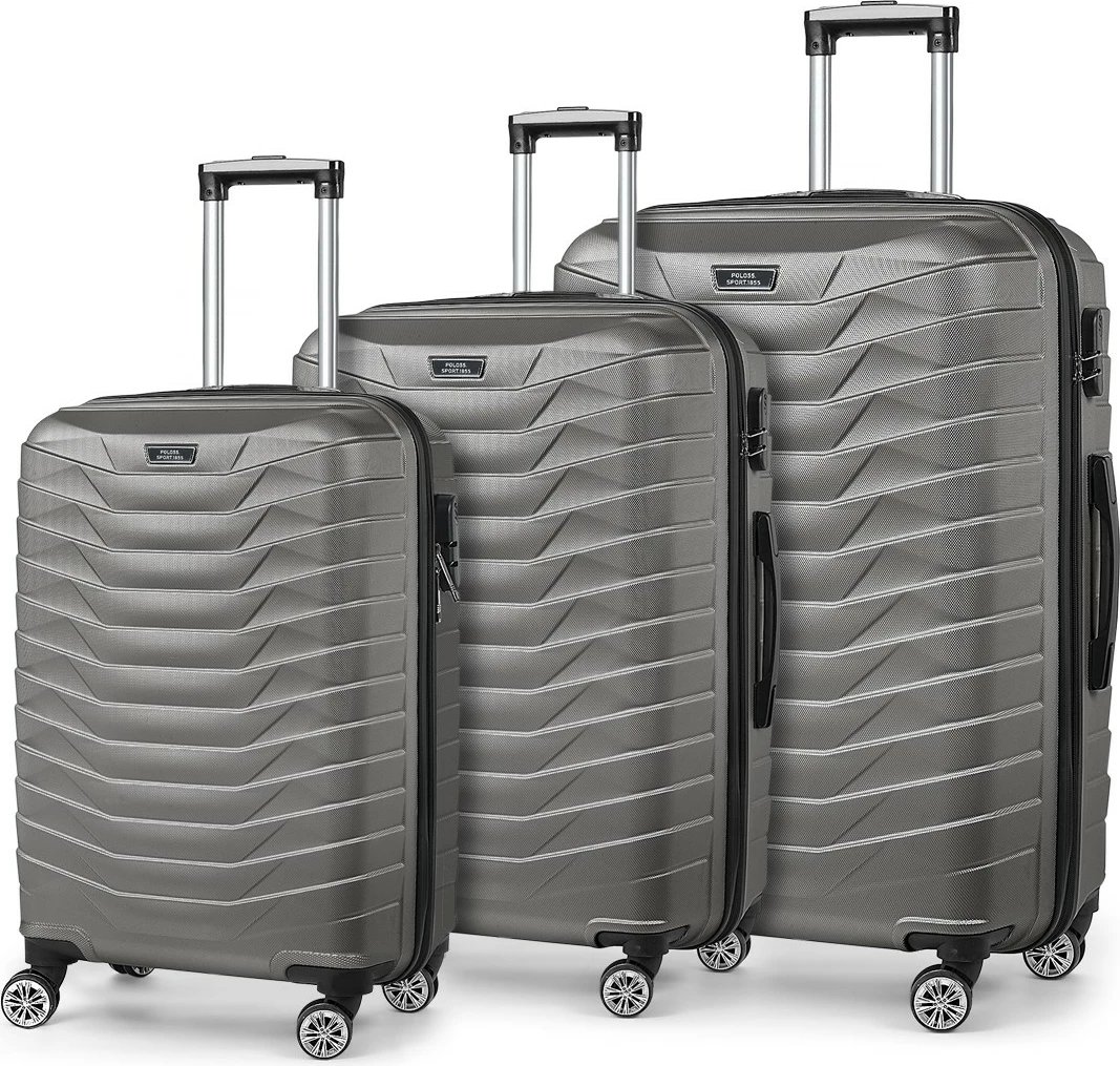 Set valixhesh (3 copë), Zoozie Bags, P55UCVLZ02, ngjyrë antracit