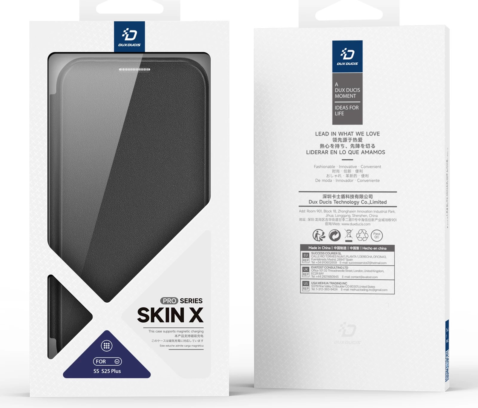 Mbështjellës Dux Ducis Skin X Pro për Samsung Galaxy S25+, MagSafe, portofol, e zezë