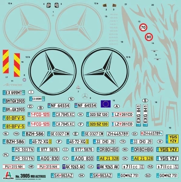 Model kamioni Italeri Mercedes Benz Actros MP4 Gigaspace, 1:24, plastik