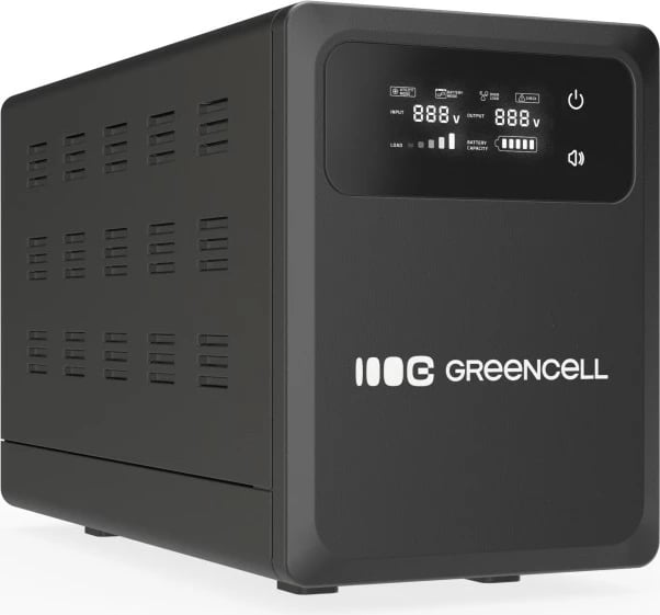 Kasë UPS Green Cell PowerCore UPSLPPC500, 500W/800VA, me ekran LCD, e zezë Kasë UPS Green Cell PowerCore UPSLPPC500, 500W/800VA, me ekran LCD, e zezë