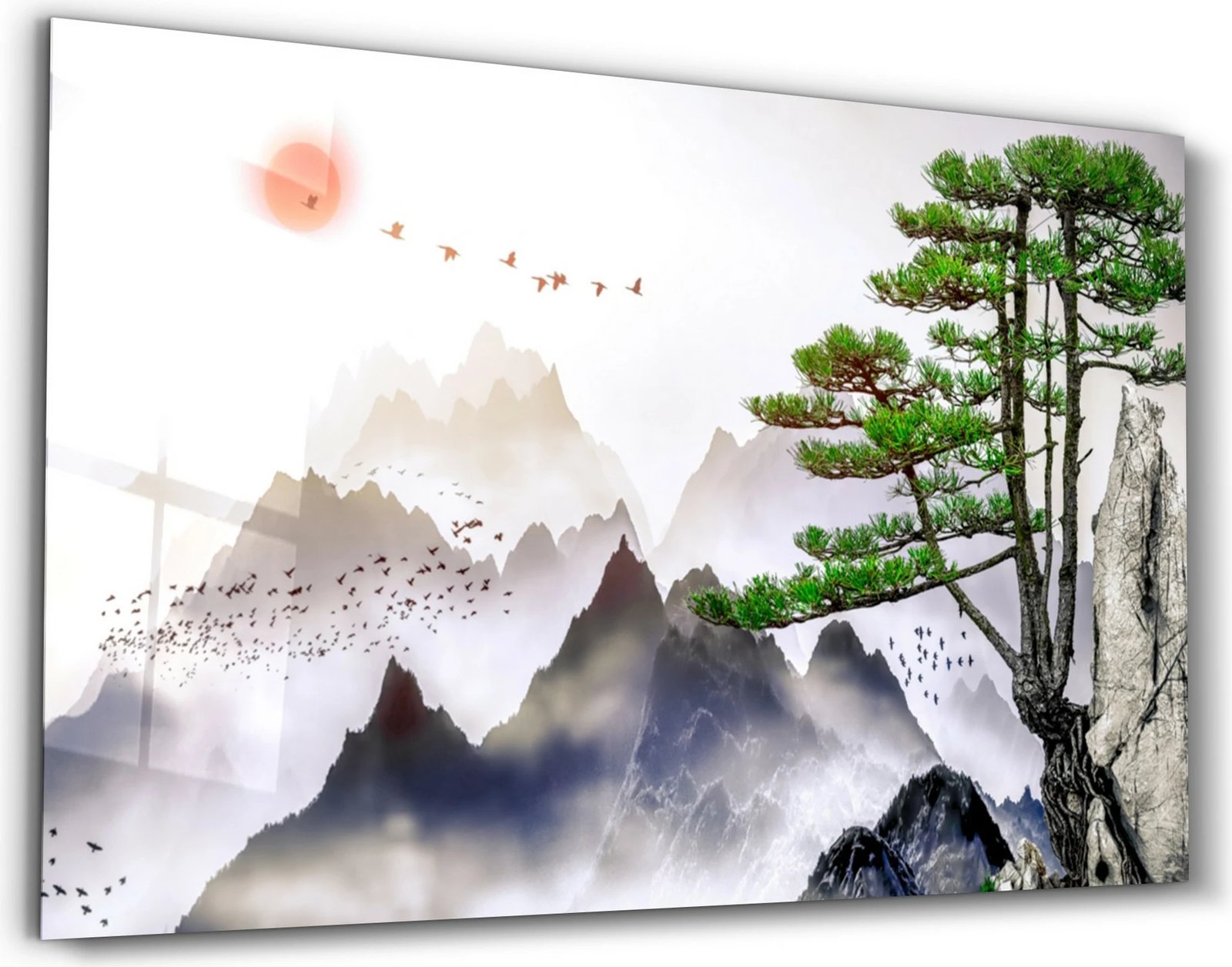 Pikturë dekorative prej xhami të temperuar, shumëngjyrëshe, CAM-1019, 35x55cm