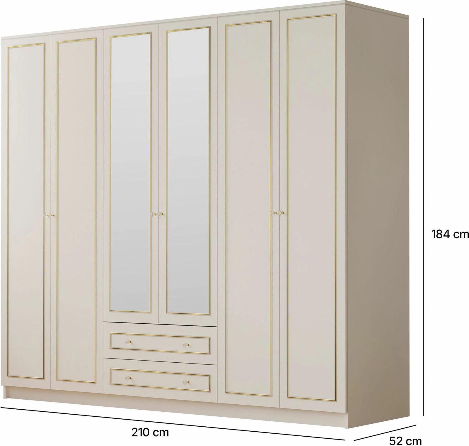 Dollap garderobe Skye Decor, ngjyrë e bardhë mat, RB-085-01