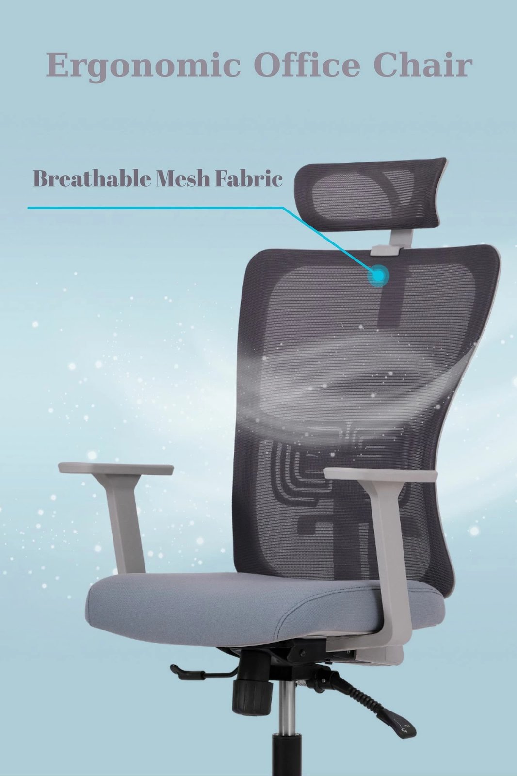 Karrige zyre ergonomike, ngjyrë gri, Skye Decor, 126 cm Karrige zyre ergonomike, ngjyrë gri, Skye Decor, 126 cm