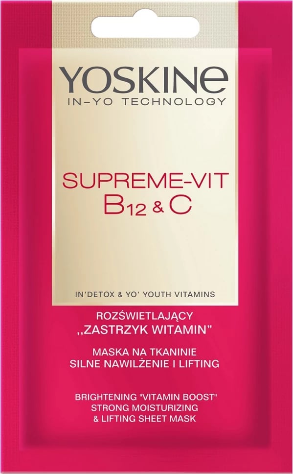 Maskë fytyre për femra Yoskine Supreme-Vit B12 + C, 20ml