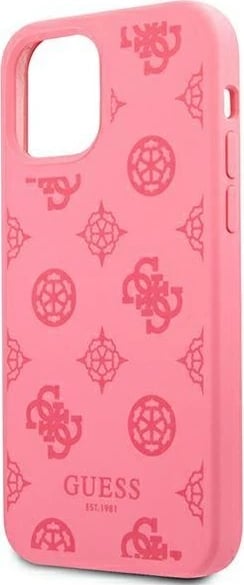 Mbështjellës Guess Peony Collection për iPhone 12 Pro Max 6.7", silikon, fuchsia