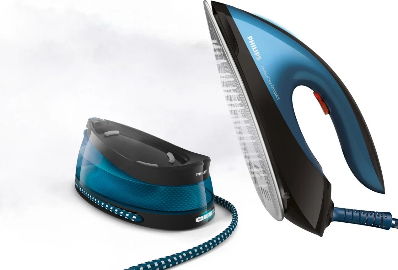 Hekur me avull Philips GC7846/80 me stacion, 2400 W, 1.5 L, SteamGlide, Blu